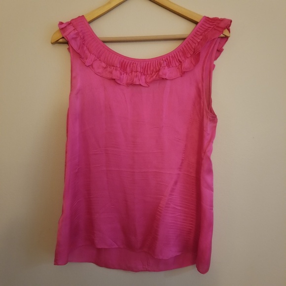J Crew Fuchsia Silk Ruffle Camisole - Picture 4 of 5
